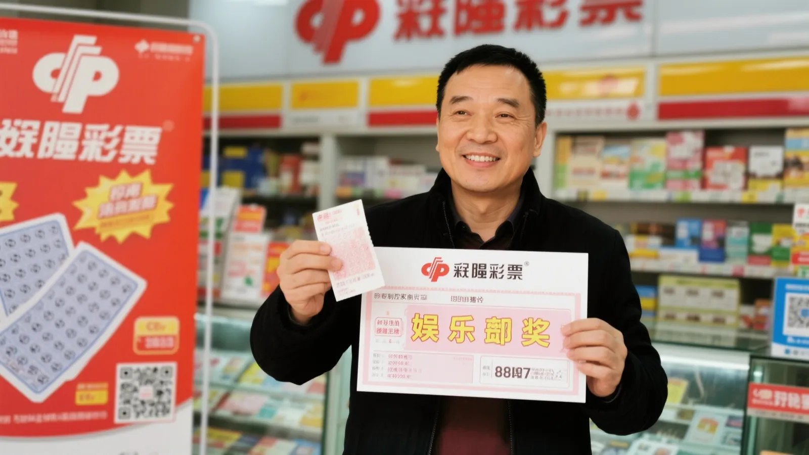 父亲携女纳凉误入彩票店，喜中50万狂奔回家分享喜讯