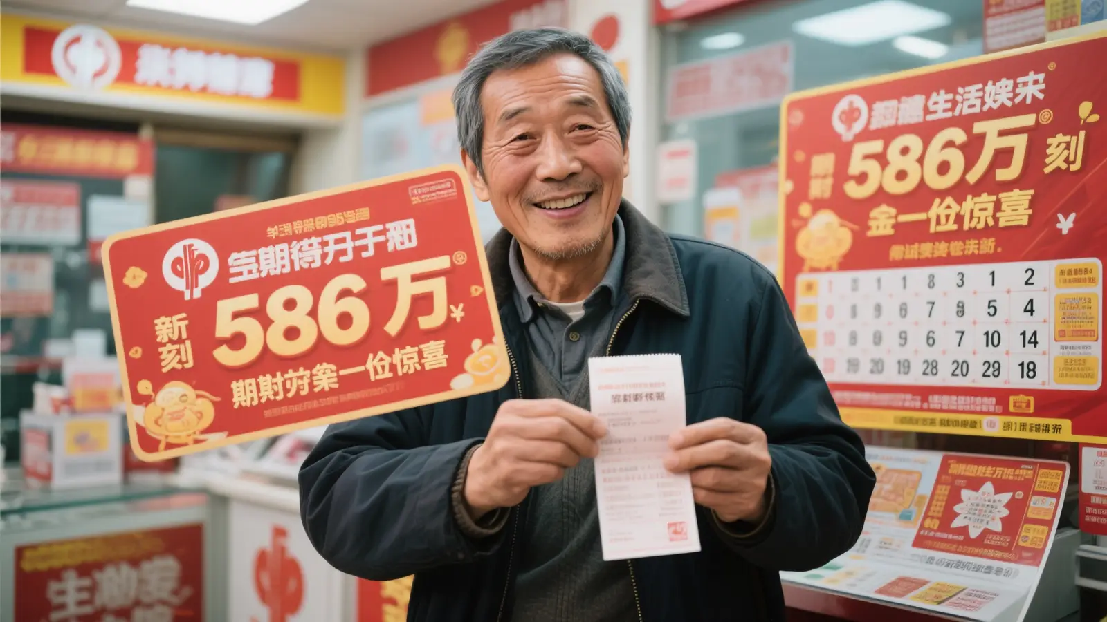大叔喜中双色球586万 赶做核酸乘机领奖